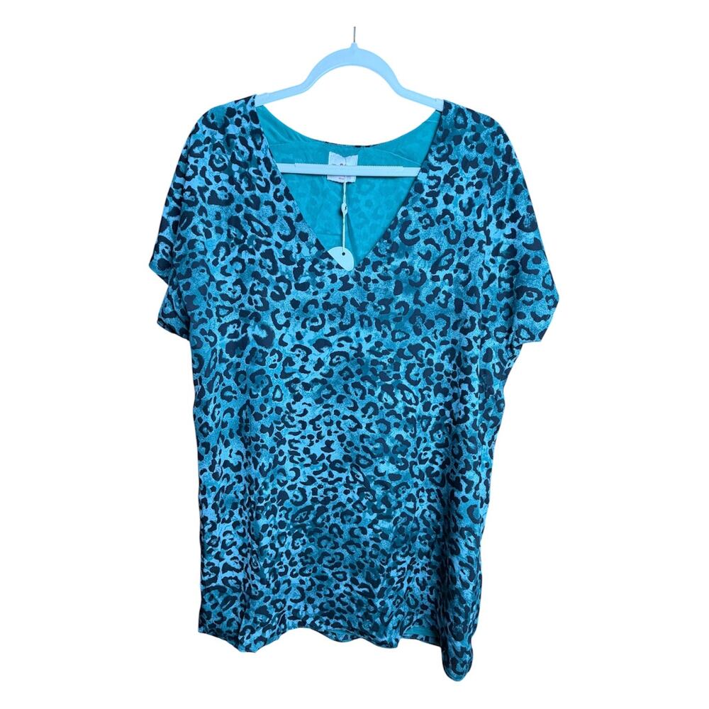 BuddyLove Leopard V Neck Shift Dress Size M NWT